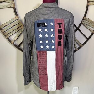 AI Authentic Icon US Tour Flag Button Up Shirt